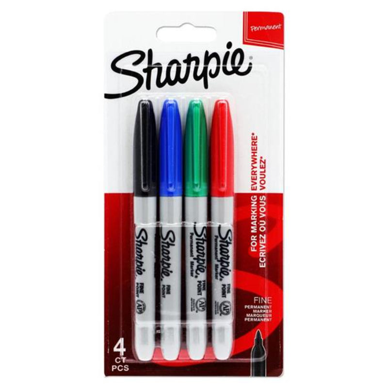 Sharpie Fine Tip Permanent Markers - Pack of 4
