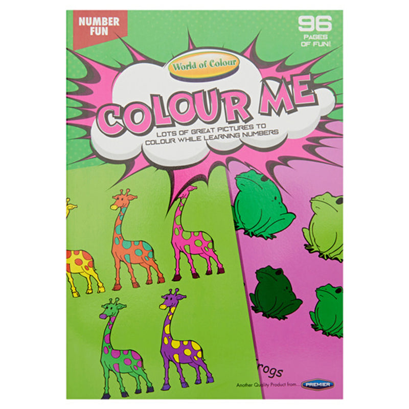 World of Colour A4 Perforated Colour Me Colouring Book - 96 Pages - Number Fun-Kids Colouring Books-World of Colour|Stationery Superstore UK