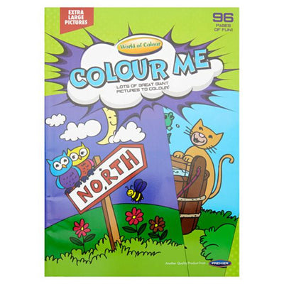 World of Colour A3 Giant Perforated Colour Me Colouring Book - 96 Pages - Extra Large Pictures-Kids Colouring Books-World of Colour|Stationery Superstore UK