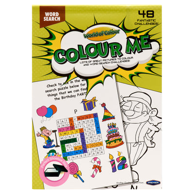 World of Colour A5 Word Search Colouring Book - 48 Pages-Kids Colouring Books-World of Colour|Stationery Superstore UK