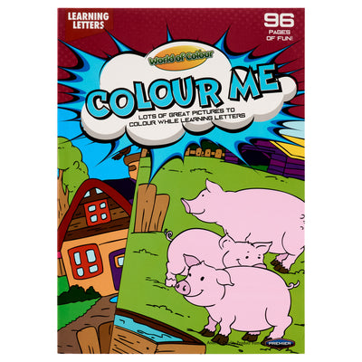 World of Colour A4 Perforated Colour Me Colouring Book - 96 Pages - Learning Letters-Kids Colouring Books-World of Colour|Stationery Superstore UK