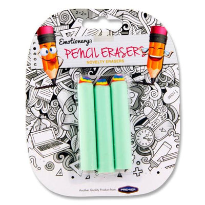 Emotionery Pencil Erasers - Pack of 3-Erasers-Emotionery|Stationery Superstore UK