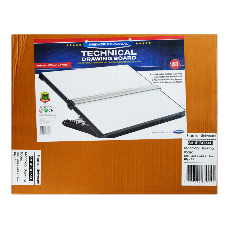 Premier Universal A3 Technical Drawing Board with Parallel Motion-Drawing Boards-Premier Universal|Stationery Superstore UK