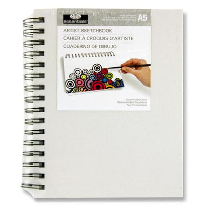 Royal & Langnickel Essentials Artist Canvas Cover Wiro Sketch - A5, 110Gsm-Sketchbooks-Royal & Langnickel|Stationery Superstore UK