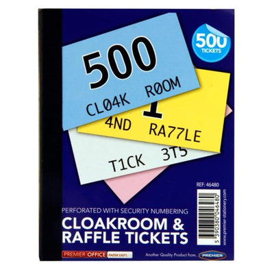Premier Office Cloakroom & Raffle Tickets - 500 Tickets-Tags-Premier Office|Stationery Superstore UK