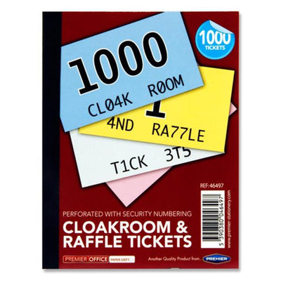 premier-office-cloakroom-raffle-tickets-1000-tickets|Stationerysuperstore.uk