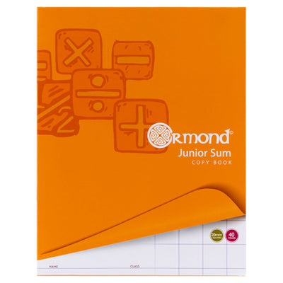 Ormond Square Ruled Junior Sum Copy Book - 20mm Squares - 40 Pages-Exercise Books ,Copy Books-Ormond|Stationery Superstore UK