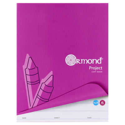 Ormond No.15 Project Book - Top Blank, Bottom Extra Wide Ruled - 40 Pages-Exercise Books ,Subject & Project Books-Ormond|Stationery Superstore UK
