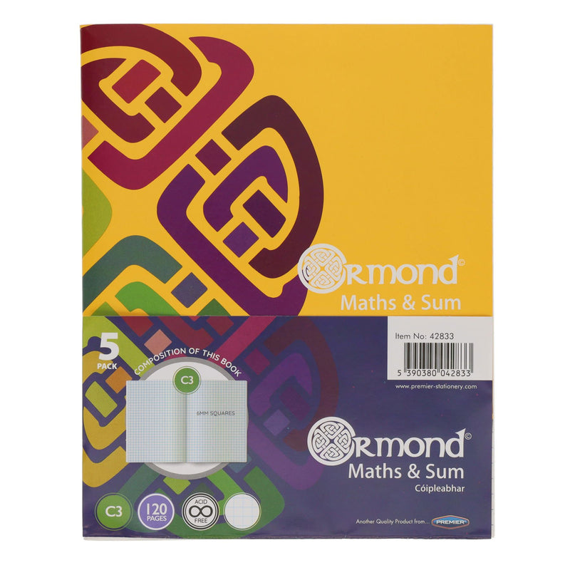 Ormond Multipack | C3 Sum - Squared Paper - 120 Pages Pack of 5