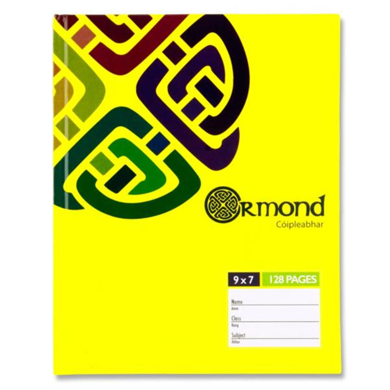Ormond 9x7 Hardcover Exercise Book - 128 Pages - Yellow-Exercise Books-Ormond|Stationery Superstore UK