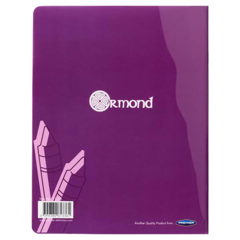 Ormond No.15 Durable Cover Project Book - Top Blank, Bottom Extra Wide Ruled - 40 Pages - Purple-Subject & Project Books-Ormond|Stationery Superstore UK