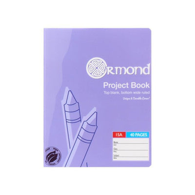 Ormond No.15A Durable Cover Project Book - Ruled - 40 Pages - Purple-Subject & Project Books-Ormond|Stationery Superstore UK