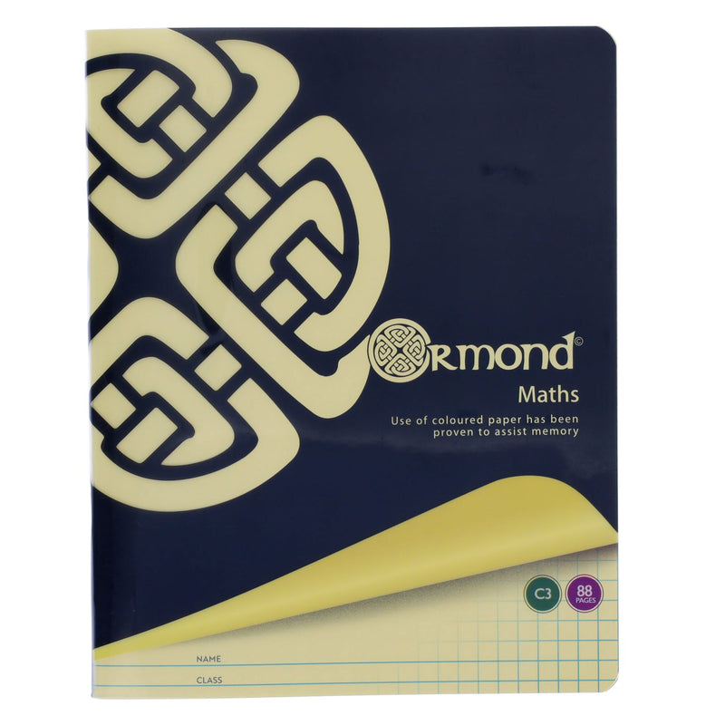 Ormond C3 Visual Aid Durable Cover Sum Copy Book for Maths - 88 Pages - Yellow-Exercise Books ,Tinted Copy Books-Ormond|Stationery Superstore UK