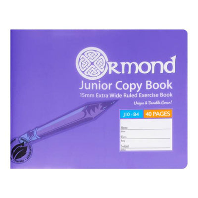 Ormond J10-B4 Durable Cover Junior Copy Book - Extra Wide Ruled - 40 Pages - Purple-Copy Books-Ormond|Stationery Superstore UK
