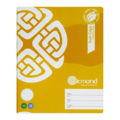 Ormond C3 Durable Cover Sum Copy Book - Squared Paper - 120 Pages - Yellow-Copy Books-Ormond|Stationery Superstore UK