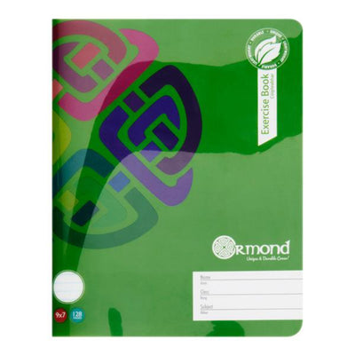ormond-9x7-durable-cover-exercise-book-128-pages-green|Stationery Superstore UK