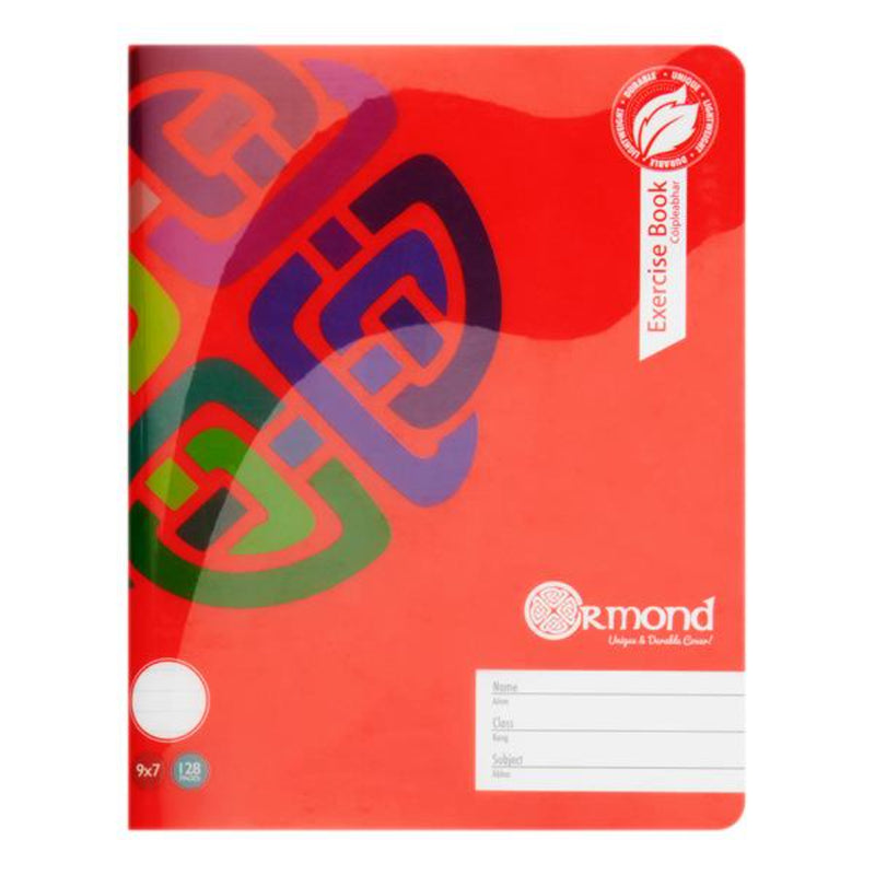 Ormond 9x7 Durable Cover Exercise Book - 128 Pages - Red-Exercise Books-Ormond|Stationery Superstore UK