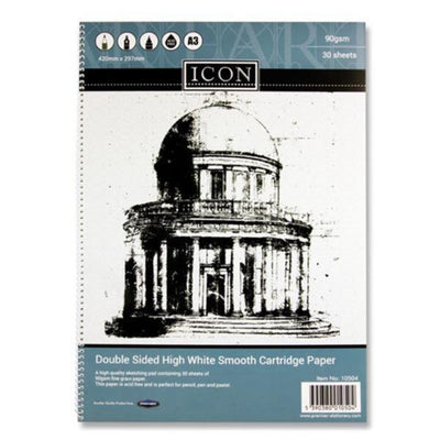Icon A3 Spiral Sketch Pad - 90gsm - 30 Sheets-Sketchbooks-Icon|Stationery Superstore UK