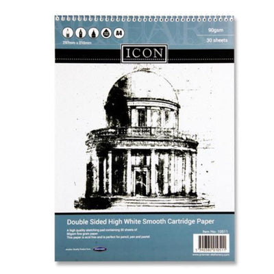 Icon A4 Spiral Sketch Pad - 90gsm - 30 Sheets-Sketchbooks-Icon|Stationery Superstore UK