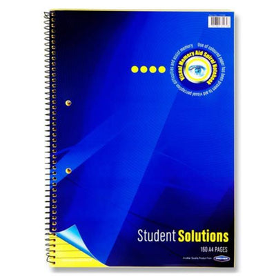 Student Solutions A4 Visual Memory Aid Spiral Notebook - 160 Pages - Yellow-Tinted Notebooks & Refills-Student Solutions|Stationery Superstore UK