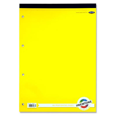 Premto A4 Refill Pad - Top Bound - 160 Pages - Sunshine Yellow-Notebook Refills-Premto|Stationery Superstore UK
