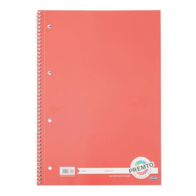 Premto A4 Spiral Notebook - 160 Pages - Ketchup Red-A4 Notebooks-Premto|Stationery Superstore UK