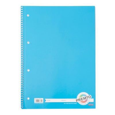 Premto A4 Spiral Notebook - 160 Pages - Printer Blue-A4 Notebooks-Premto|Stationery Superstore UK