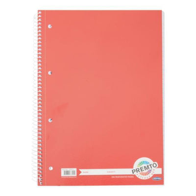 Premto A4 Spiral Notebook - 320 Pages - Ketchup Red-A4 Notebooks-Premto|Stationery Superstore UK