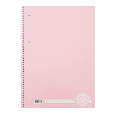 Premto Pastel A4 Spiral Notebook - 160 Pages - Pink Sherbet-A4 Notebooks-Premto|Stationery Superstore UK