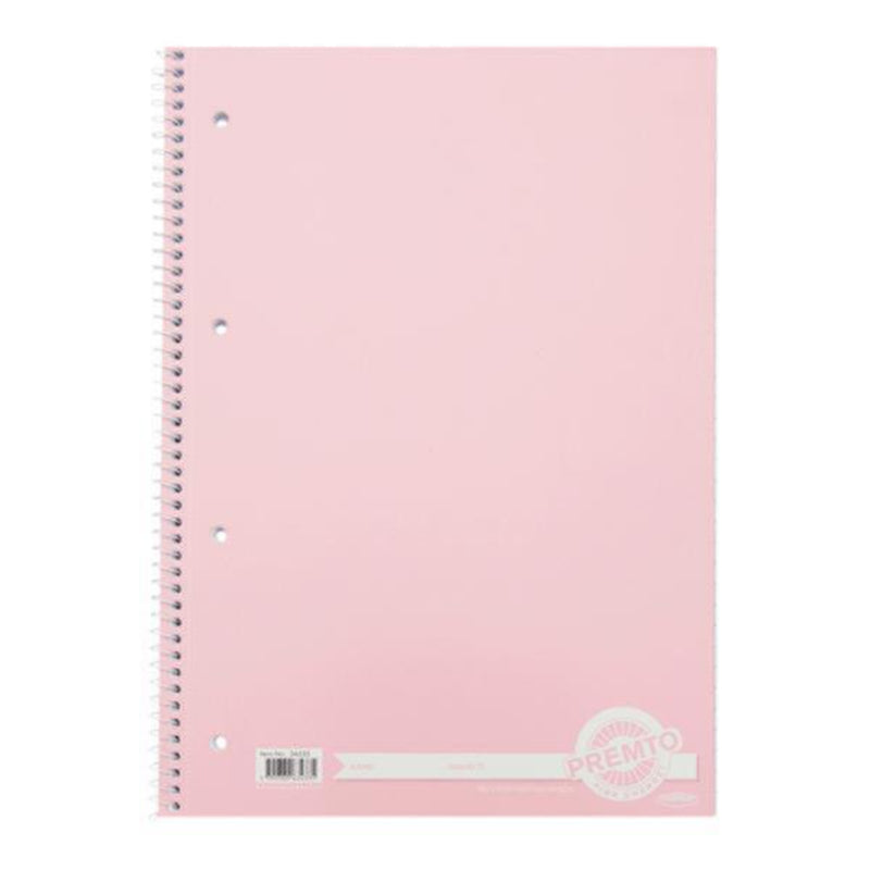 Premto Pastel A4 Spiral Notebook - 160 Pages - Pink Sherbet
