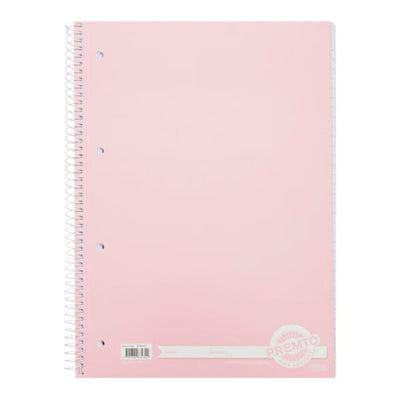 Premto Pastel A4 Spiral Notebook - 320 Pages - Pink Sherbet-A4 Notebooks-Premto|Stationery Superstore UK