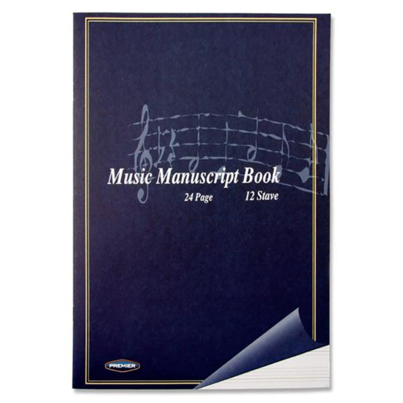 Premier 12 Stave Music Manuscript Book - 24 Pages-Manuscript Books-Premier|Stationery Superstore UK