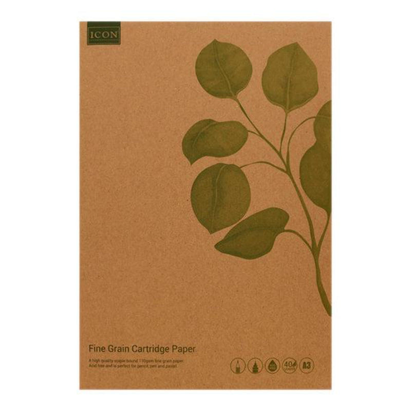 Icon Green A3 Sketch Book - 110gsm - 80 Pages-Sketchbooks-Icon Green|Stationery Superstore UK
