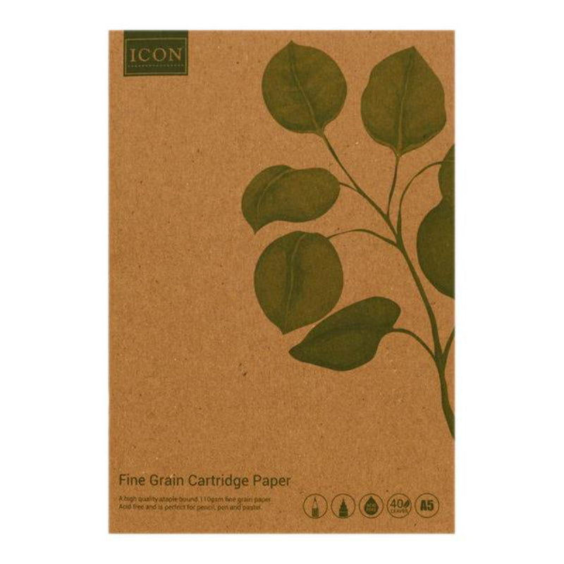 Icon Green A5 Sketch Book - 110gsm - 80 Pages-Sketchbooks-Icon Green|Stationery Superstore UK