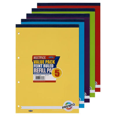 Premto A4 160Pg Refill Pad Top Bound S1 - Pack of 5-Notebook Refills-Premto|Stationery Superstore UK