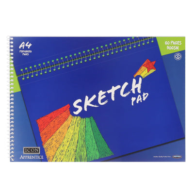 Icon A4 Apprentice Spiral Sketch Pad - 90gsm - 60 Pages-Sketchbooks-Icon|Stationery Superstore UK