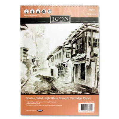 Icon A2 Wiro Sketch Pad - 135gsm - 30 Sheets-Sketchbooks-Icon|Stationery Superstore UK