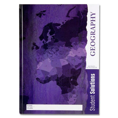 Student Solutions A4 Hardcover Subject Notebook - 160 Pages - Geography-A4 Notebooks ,Subject & Project Books-Student Solutions|Stationery Superstore UK