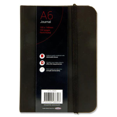 concept-a6-journal-ruled-with-elastic-closure-192-pages-black|Stationerysuperstore.uk