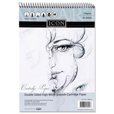 Icon A4 Spiral Sketch Pad - 185gsm - 20 Sheets-Sketchbooks-Icon|Stationery Superstore UK