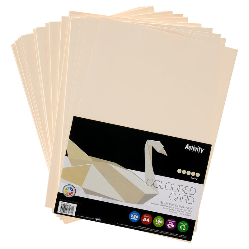 Premier A4 Activity Card - 160gsm - Ivory - 250 Sheets-Craft Paper & Card-Premier|Stationery Superstore UK