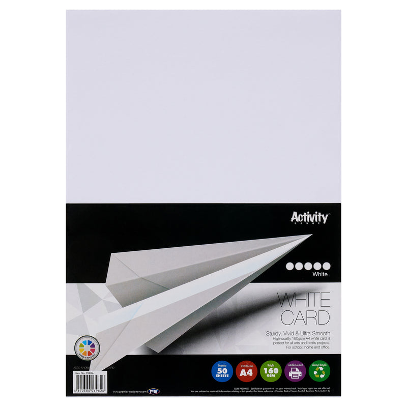 premier-activity-a4-card-160-gsm-white-50-sheets|Stationery Superstore UK