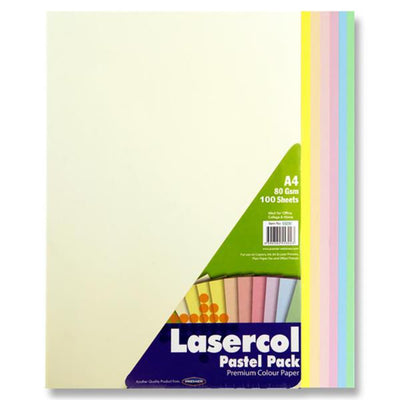 lasercol-a4-colour-paper-80gsm-pastel-100-sheets|Stationery Superstore UK
