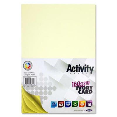 Premier Activity A3 Card - 160gsm - Ivory - 25 Sheets-Craft Paper & Card-Premier|Stationery Superstore UK