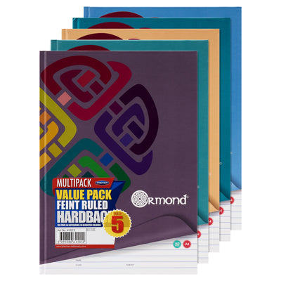 Ormond Multipack | A4 160pg Hardcover Notebook - Pack of 5-A4 Notebooks-Ormond|Stationery Superstore UK