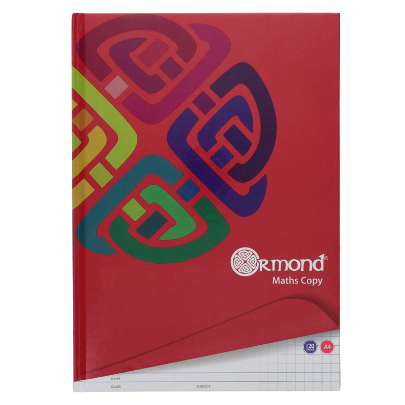Ormond A4 Maths Hardcover Copy Book - 7mm Squares - 128 Pages-Copy Books-Ormond|Stationery Superstore UK