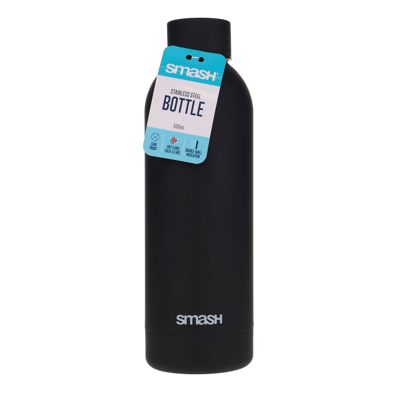 smash-stainless-steel-twin-walled-bottle-500ml-black|stationerysuperstore.uk