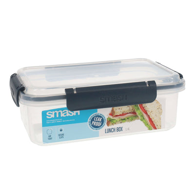 Smash Leakproof Lunch Box - 1.4lL - Black-Lunch Boxes-Smash|Stationery Superstore UK