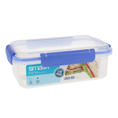 Smash Leakproof Lunch Box - 1.4lL - Blue-Lunch Boxes-Smash|Stationery Superstore UK