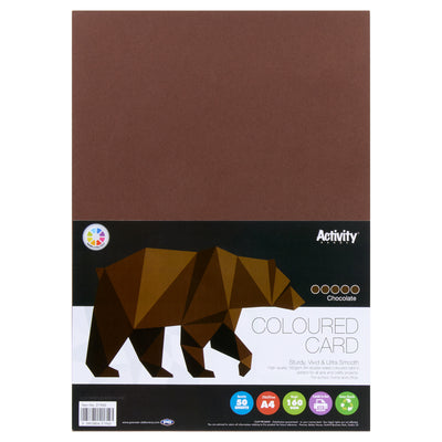 Premier Activity A4 Card - 160 gsm - Chocolate Brown - 50 Sheets-Craft Paper & Card-Premier|Stationery Superstore UK
